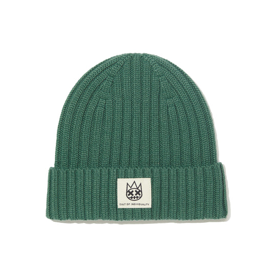 SHIMUCHAN LOGO KNIT HAT IN VINTAGE GREEN