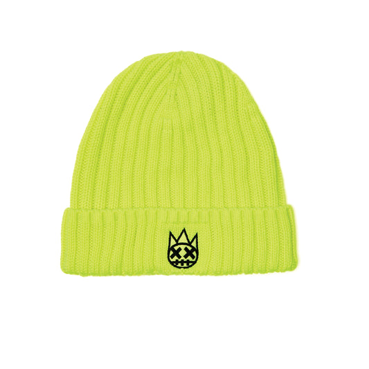 SHIMUCHAN LOGO KNIT HAT IN NEON YELLOW