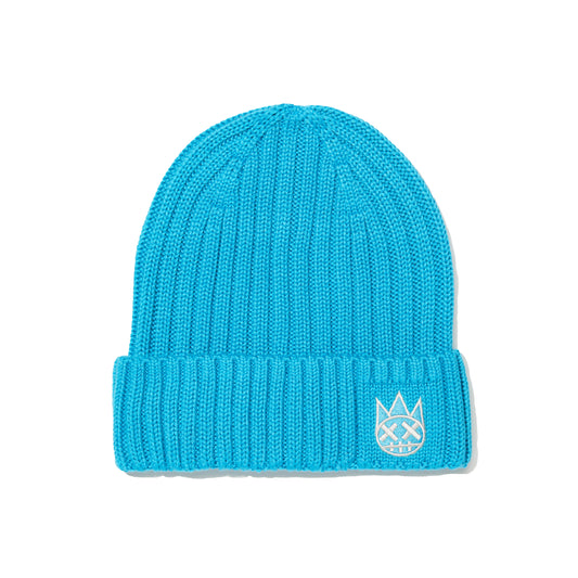 SHIMUCHAN LOGO KNIT HAT IN ELECTRIC BLUE