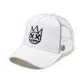 Cult's Clean Shimuchan Black Logo Mesh Back Trucker Hat in White