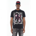 Cult's Short Sleeve Crew Neck Tee "Kiss Painted" in Black