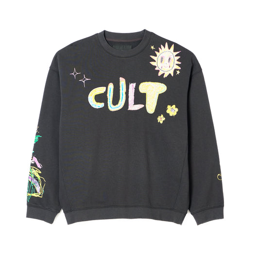 Cult's Novelty Fleece Crew Sweatshirt in Steel