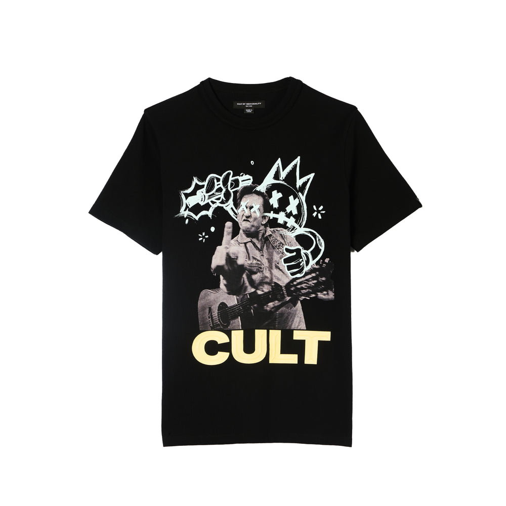 Cult's Short Sleeve Crew Neck Tee "Cash" in Black