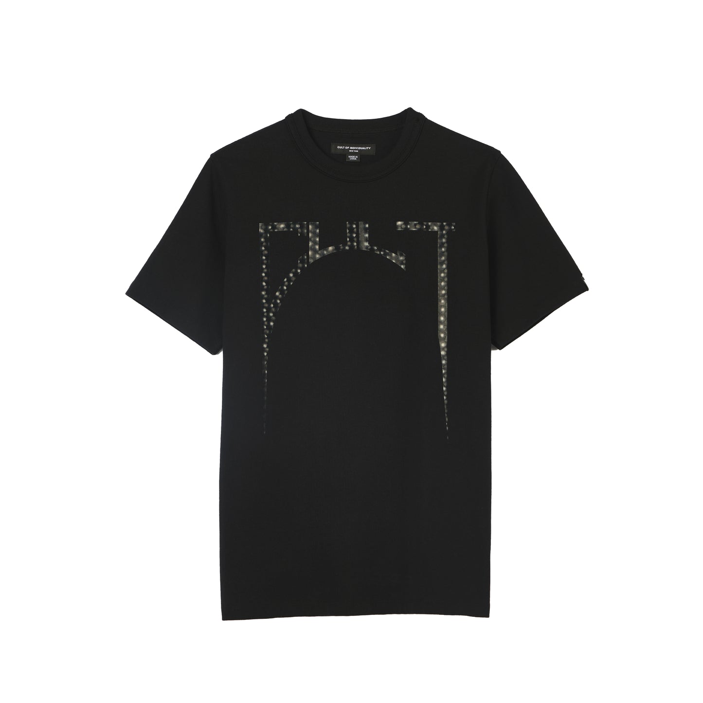 Cult's Short Sleeve Crew Neck Tee "Metal Logo" in Black