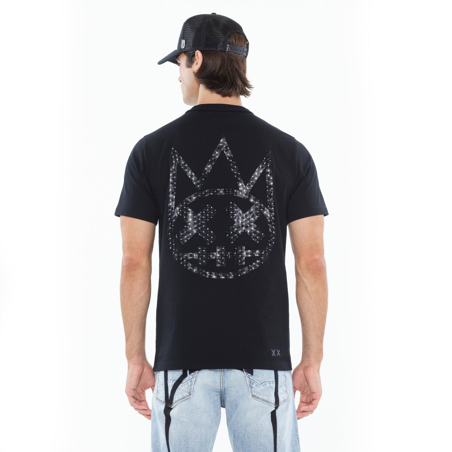 Cult's Short Sleeve Crew Neck Tee "Metal Logo" in Black