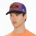 Cult's "May The Bridges I Burn" Mesh Back Trucker Hat in Purple