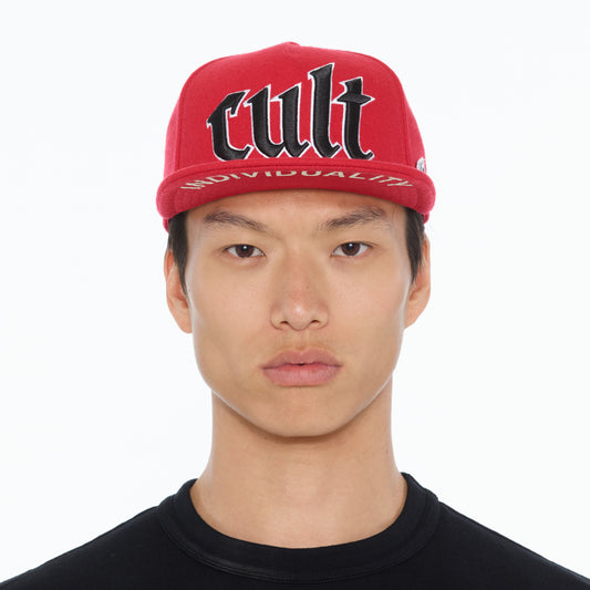 Cult's Old English Cult Logo Hat in High Risk Red