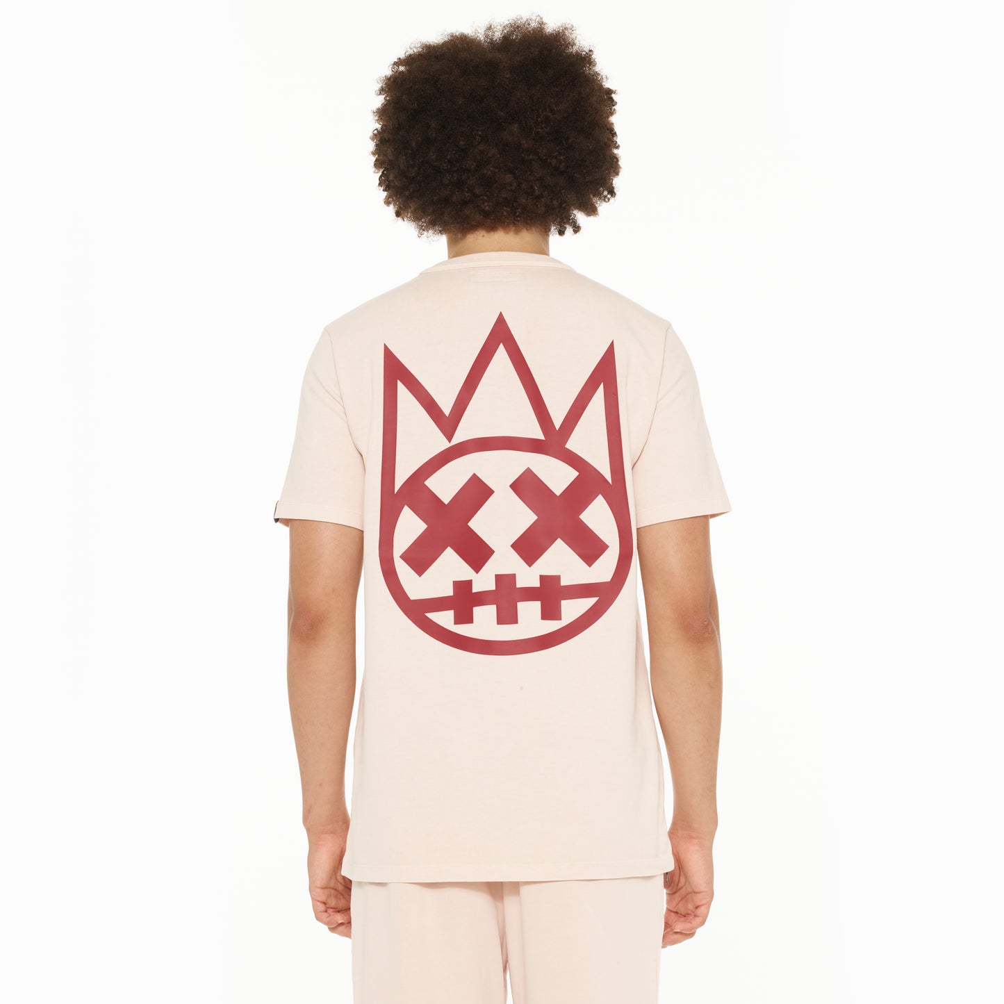 Cult's Short Sleeve Crew Neck Tee "Shimuchan" Logo in Powder Pink