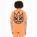 Cult's Short Sleeve Crew Neck Tee "Shimuchan" Logo in Orange