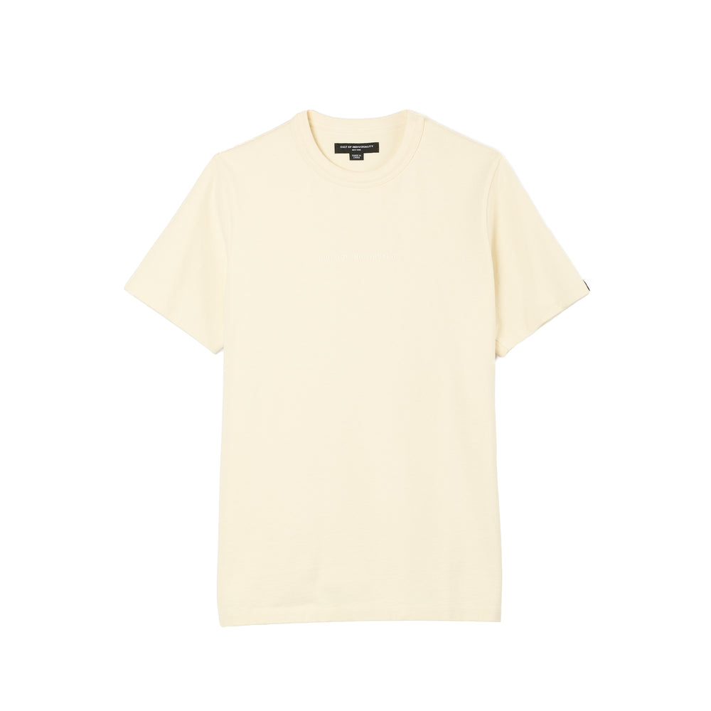 Cult's Short Sleeve Crew Neck Tee "Shimuchan" Logo in Winter White