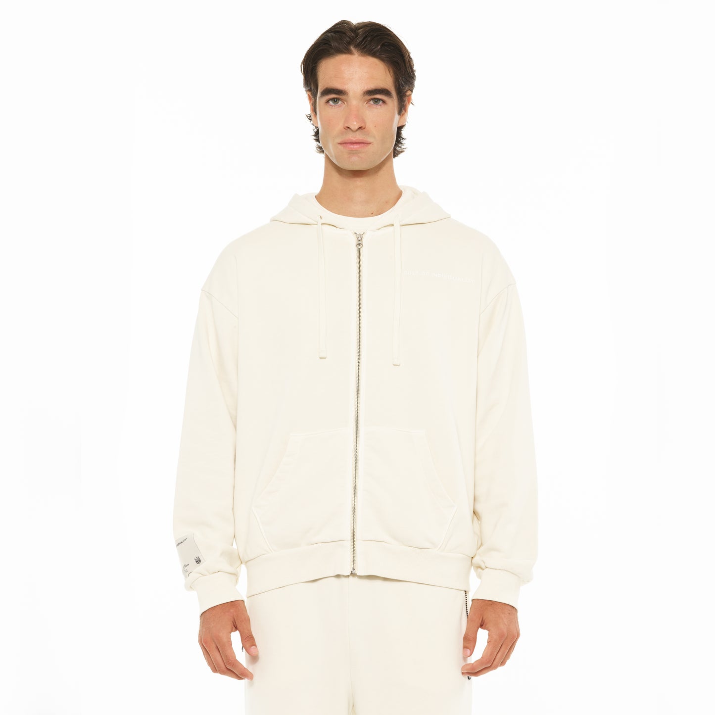 Cult's Zip Hooded Sweatshirt in Winter White