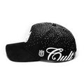 Cult's Exclusive "Crystals" 5 Panel A Frame Trucker Hat in Black