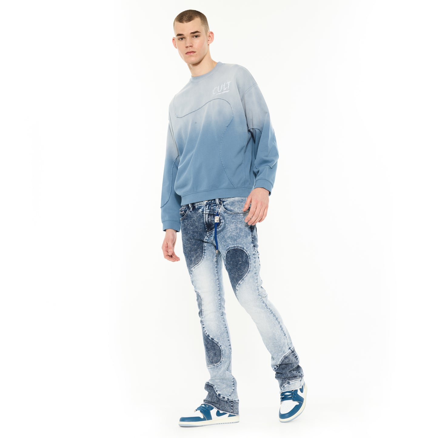 Cult's Crew Novelty Sweatshirt in Blue Steel