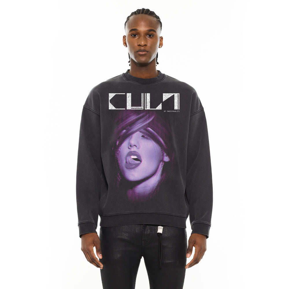 Cult's Crew Novelty Sweatshirt in Vintage Charcoal