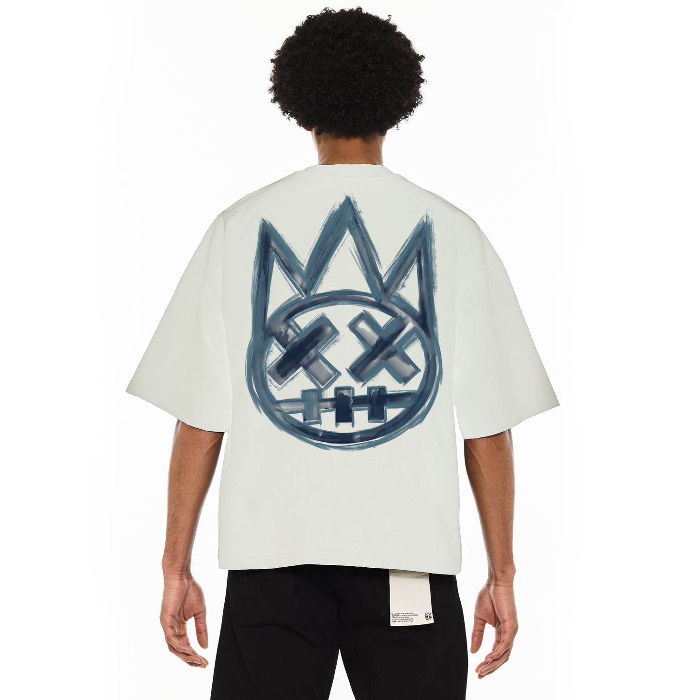 Cult's Oversized Heavyweight Boxy Short Sleeve Crew Neck Tee "Painter" in Winter White