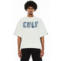 Cult's Oversized Heavyweight Boxy Short Sleeve Crew Neck Tee "Painter" in Winter White