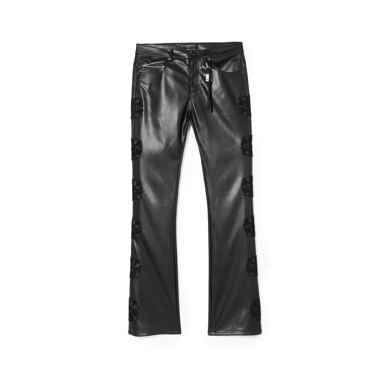 Cult's Lenny Bootcut 603 Jeans in Black Faux Leather
