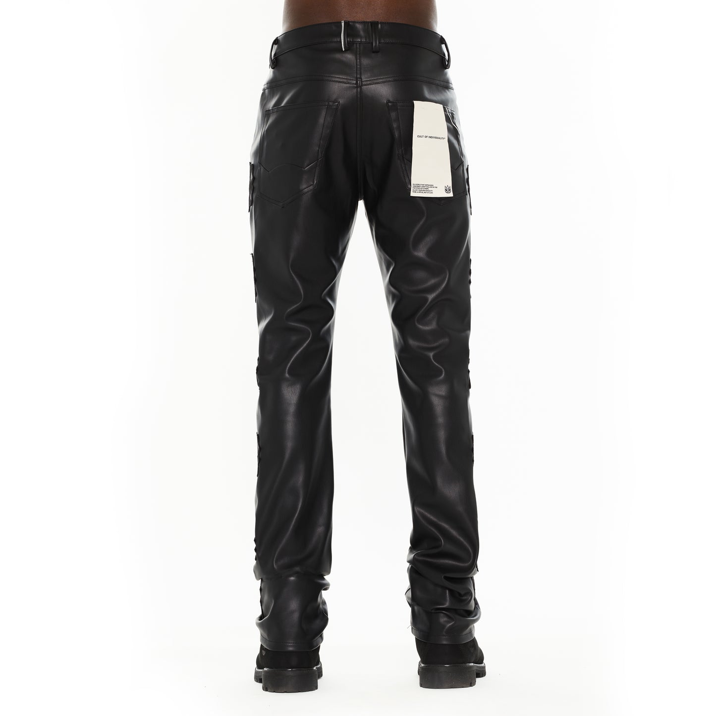 Cult's Lenny Bootcut 603 Jeans in Black Faux Leather