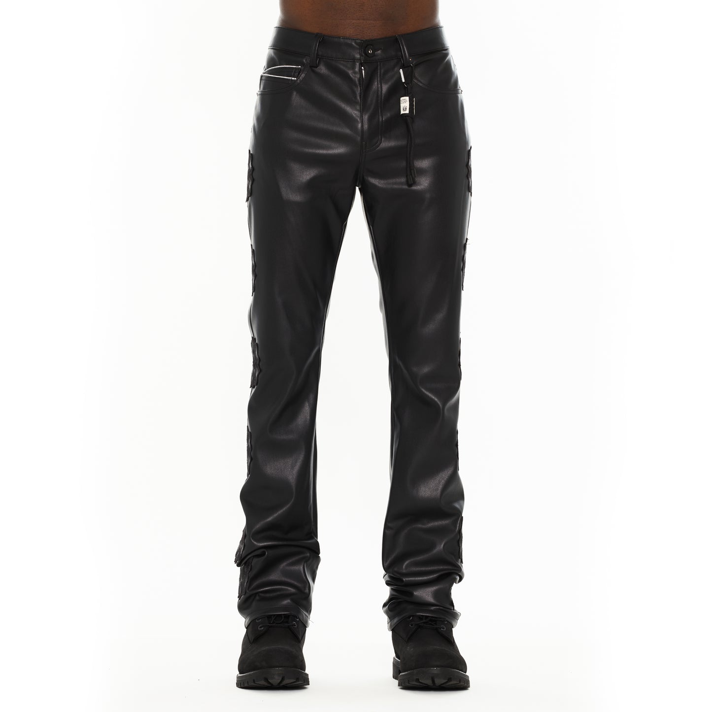 Cult's Lenny Bootcut 603 Jeans in Black Faux Leather
