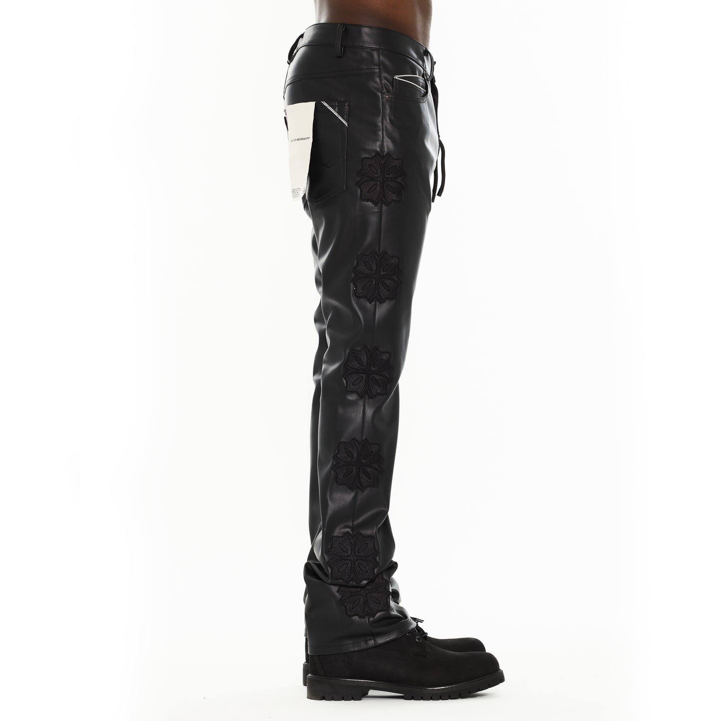 Cult's Lenny Bootcut 603 Jeans in Black Faux Leather