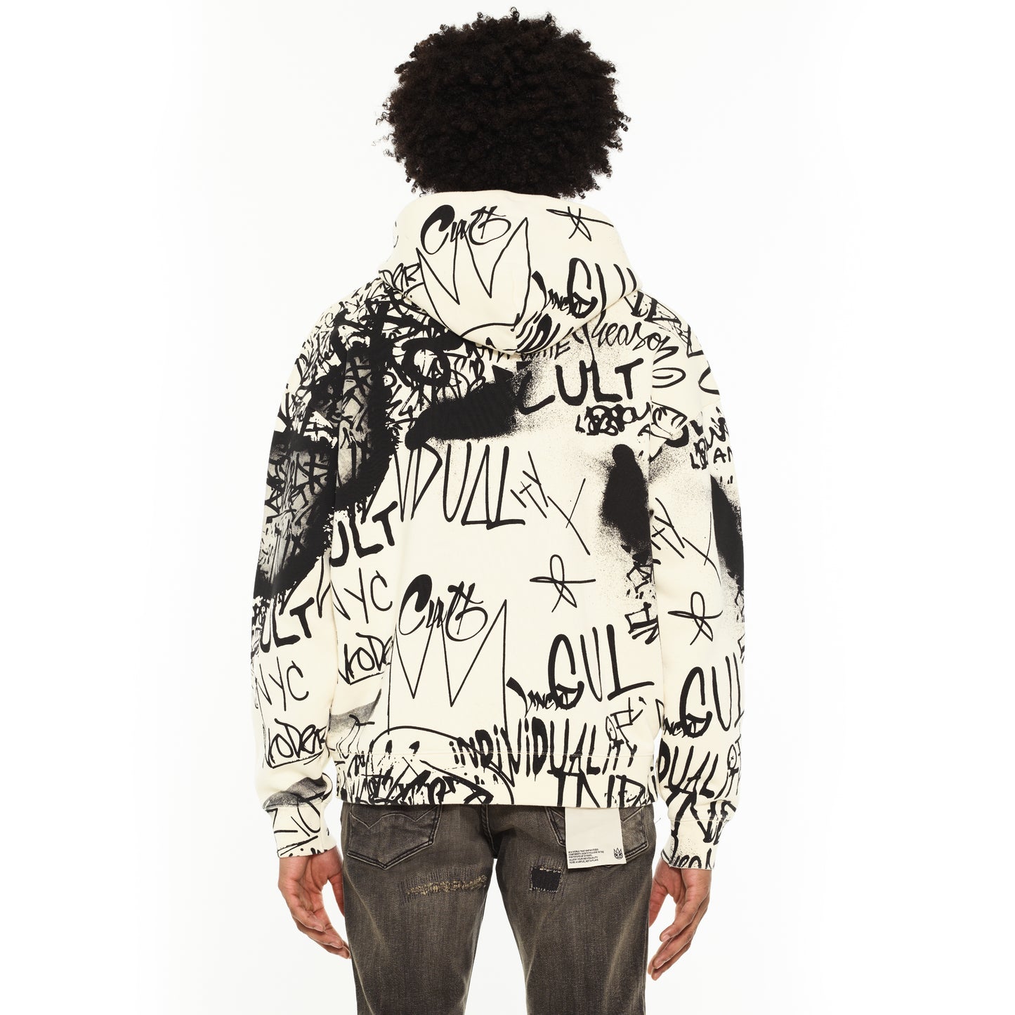 Cult's Zip Novelty Hoody in Winter White