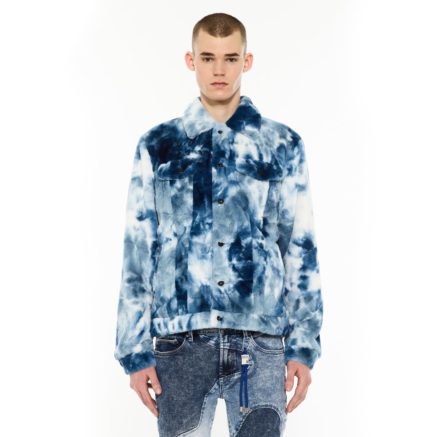 Cult's Type II Polar Fleece Jacket in Navy Faux Fur