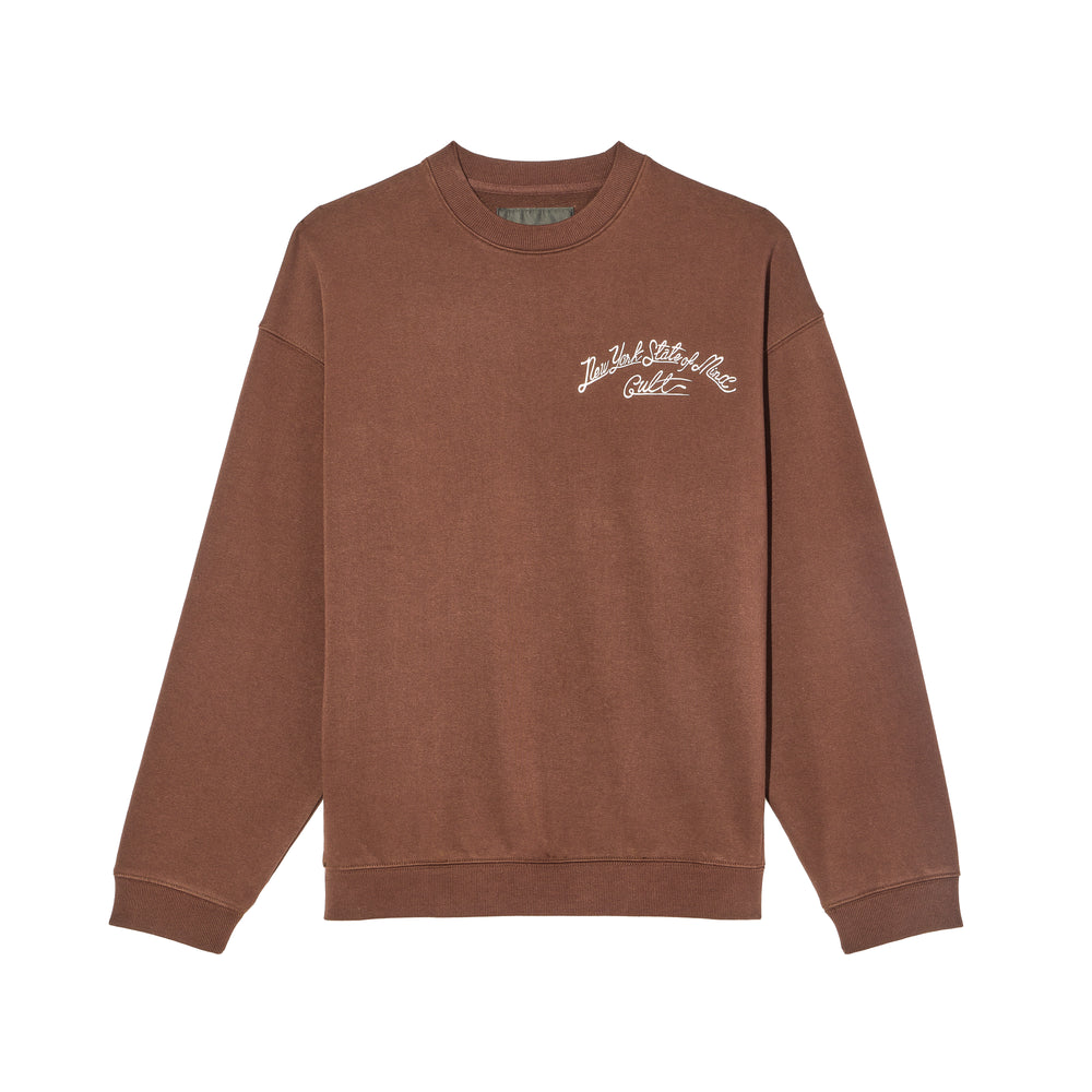 Cult's Novelty Fleece Crew Sweatshirt in Chocolate