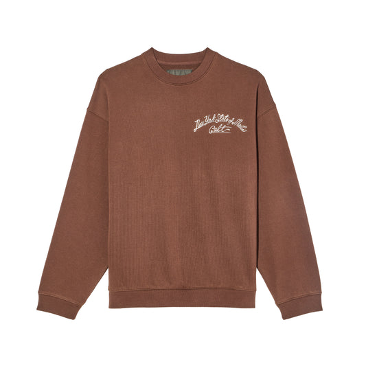 Cult's Novelty Fleece Crew Sweatshirt in Chocolate