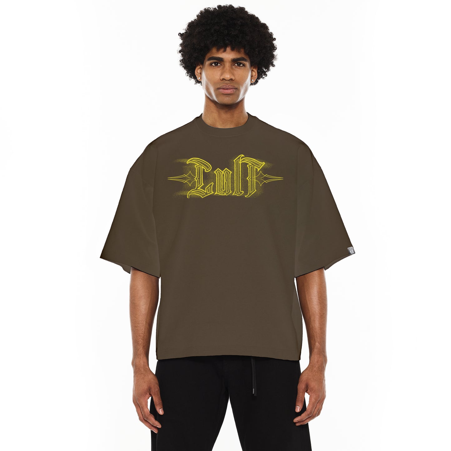 Cult's Oversized Heavyweight Boxy Fit Short Sleeve Crew Neck Tee "Pinstripe" in Sage