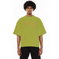 Cult's Oversized Heavyweight Boxy Fit Short Sleeve Crew Neck Tee "Cult Stacked" in Green Oasis