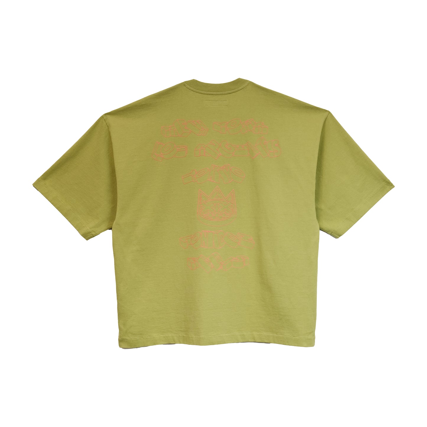 Cult's Oversized Heavyweight Boxy Fit Short Sleeve Crew Neck Tee "Cult Stacked" in Green Oasis