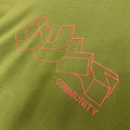 Cult's Oversized Heavyweight Boxy Fit Short Sleeve Crew Neck Tee "Cult Stacked" in Green Oasis