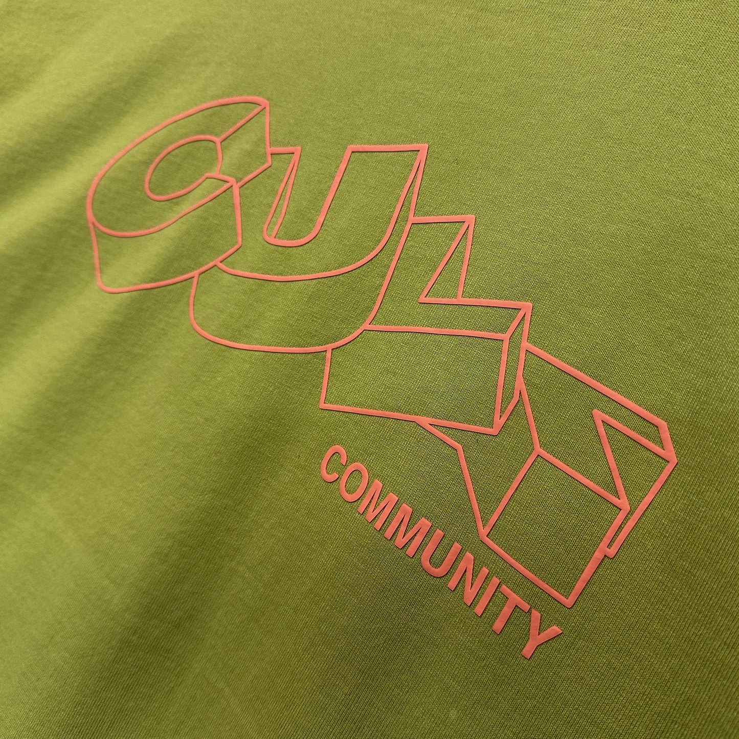 Cult's Oversized Heavyweight Boxy Fit Short Sleeve Crew Neck Tee "Cult Stacked" in Green Oasis