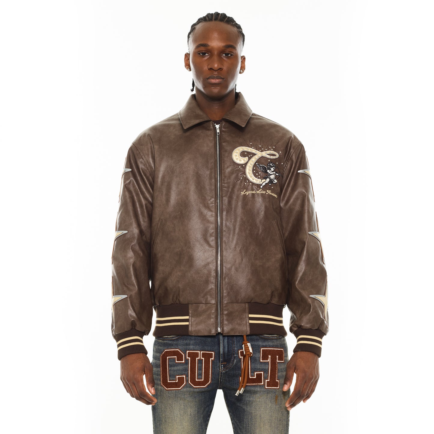 Cult's Legends Varsity Jacket in Brown