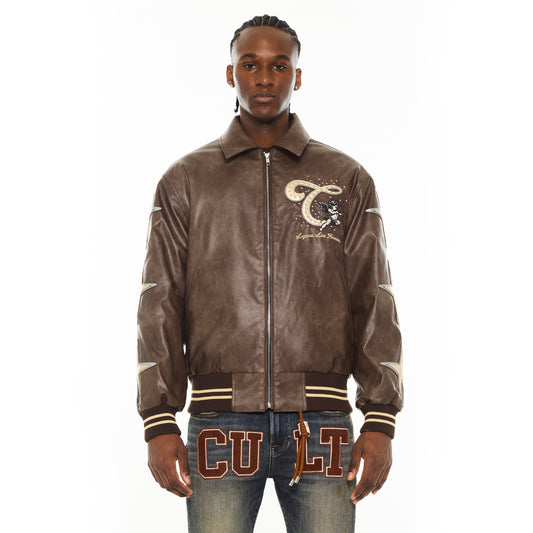 Cult's Legends Varsity Jacket in Brown