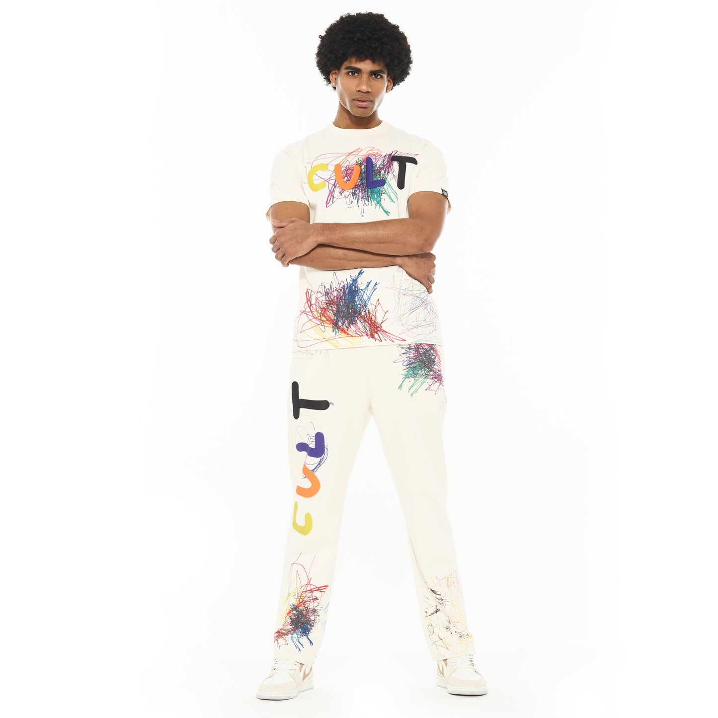 Cult's Open Hem Sweatpants in Winter White