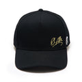 Cult x El Alfa Gold Signature 5 Panel A Frame Trucker Hat in Black