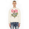 Cult's Novelty Fleece Crew Sweatshirt in Winter White