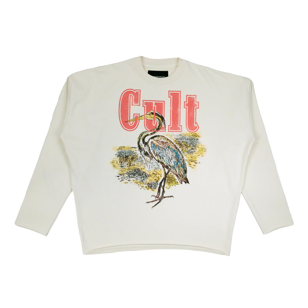 Cult's Novelty Fleece Crew Sweatshirt in Winter White