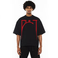 Cult's Oversized Heavyweight Boxy Fit Short Sleeve Crew Neck Tee "Arch Logo" in Black