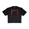 Cult's Oversized Heavyweight Boxy Fit Short Sleeve Crew Neck Tee "Arch Logo" in Black