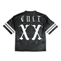 Cult's Leather Football Jersey in Black Faux Leather