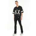 Cult's Leather Football Jersey in Black Faux Leather