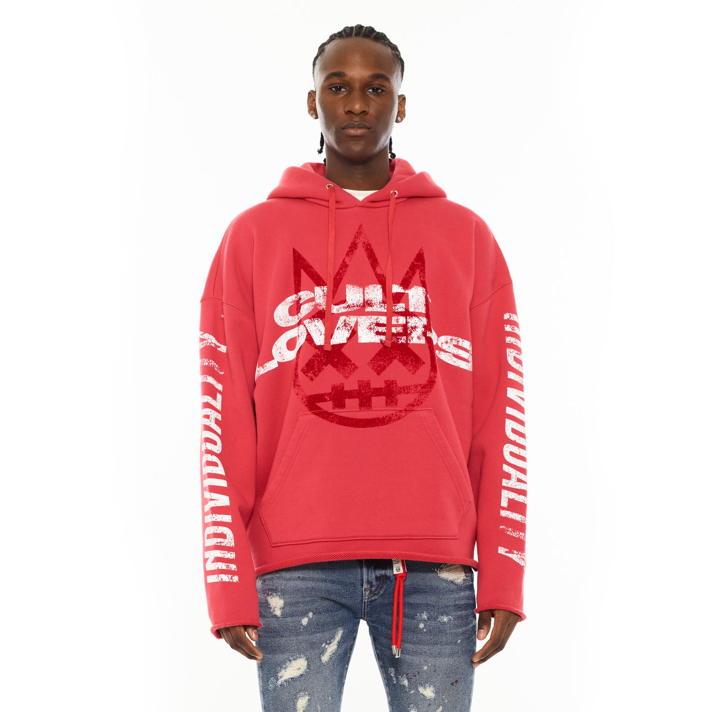 Cult's Pullover Novelty Hoody "Cult Lovers" in Rogue Red