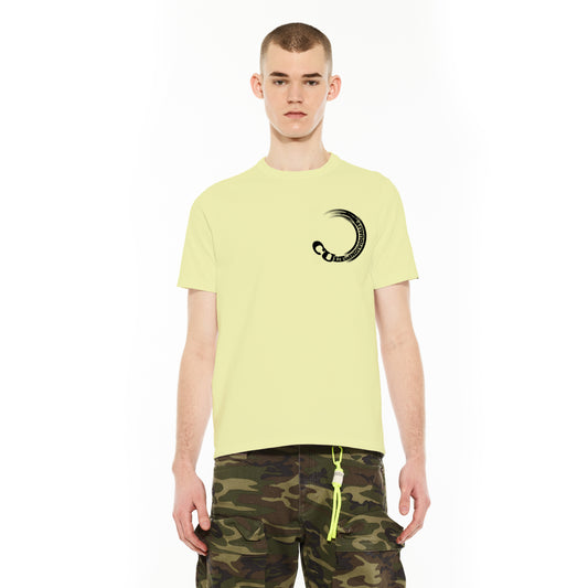 Cult's Heavyweight Short Sleeve Crew Neck Tee "Gradient" in Neon Yellow