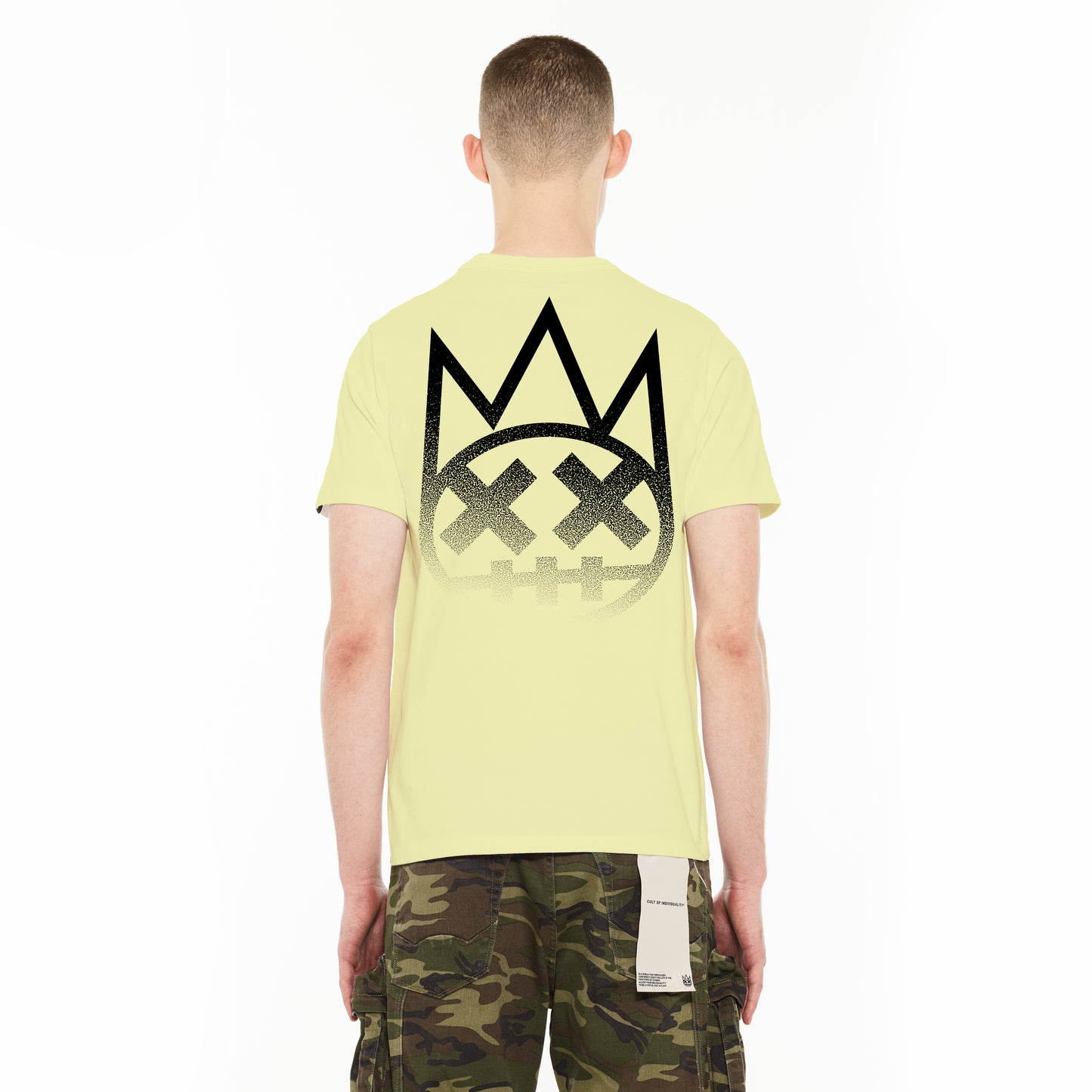 Cult's Heavyweight Short Sleeve Crew Neck Tee "Gradient" in Neon Yellow