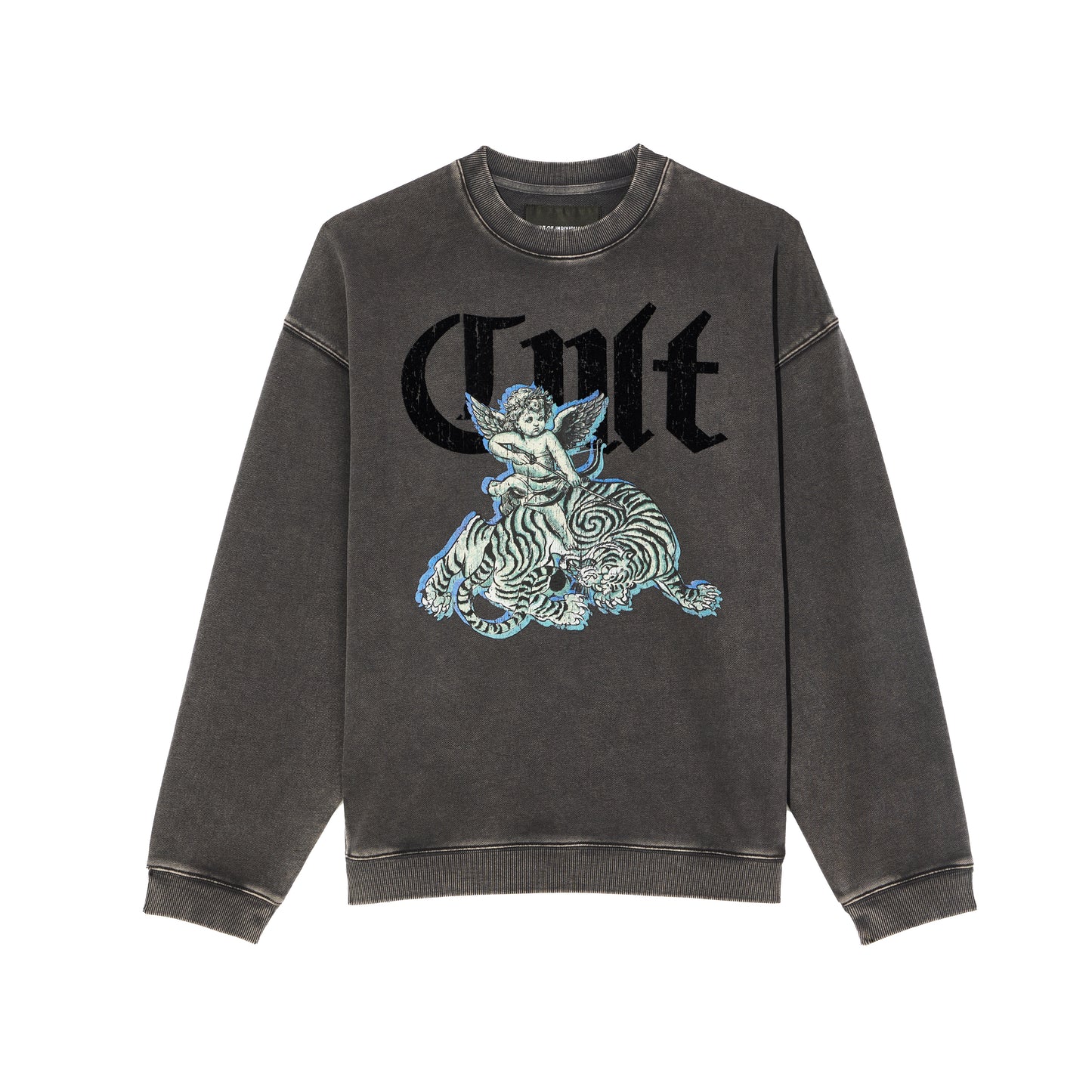 Cult's Novelty Fleece Crew Sweatshirt in Vintage Charcoal