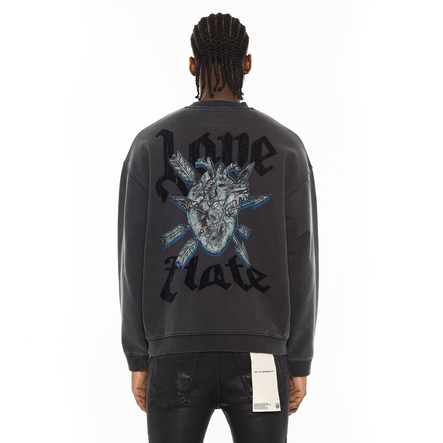 Cult's Novelty Fleece Crew Sweatshirt in Vintage Charcoal