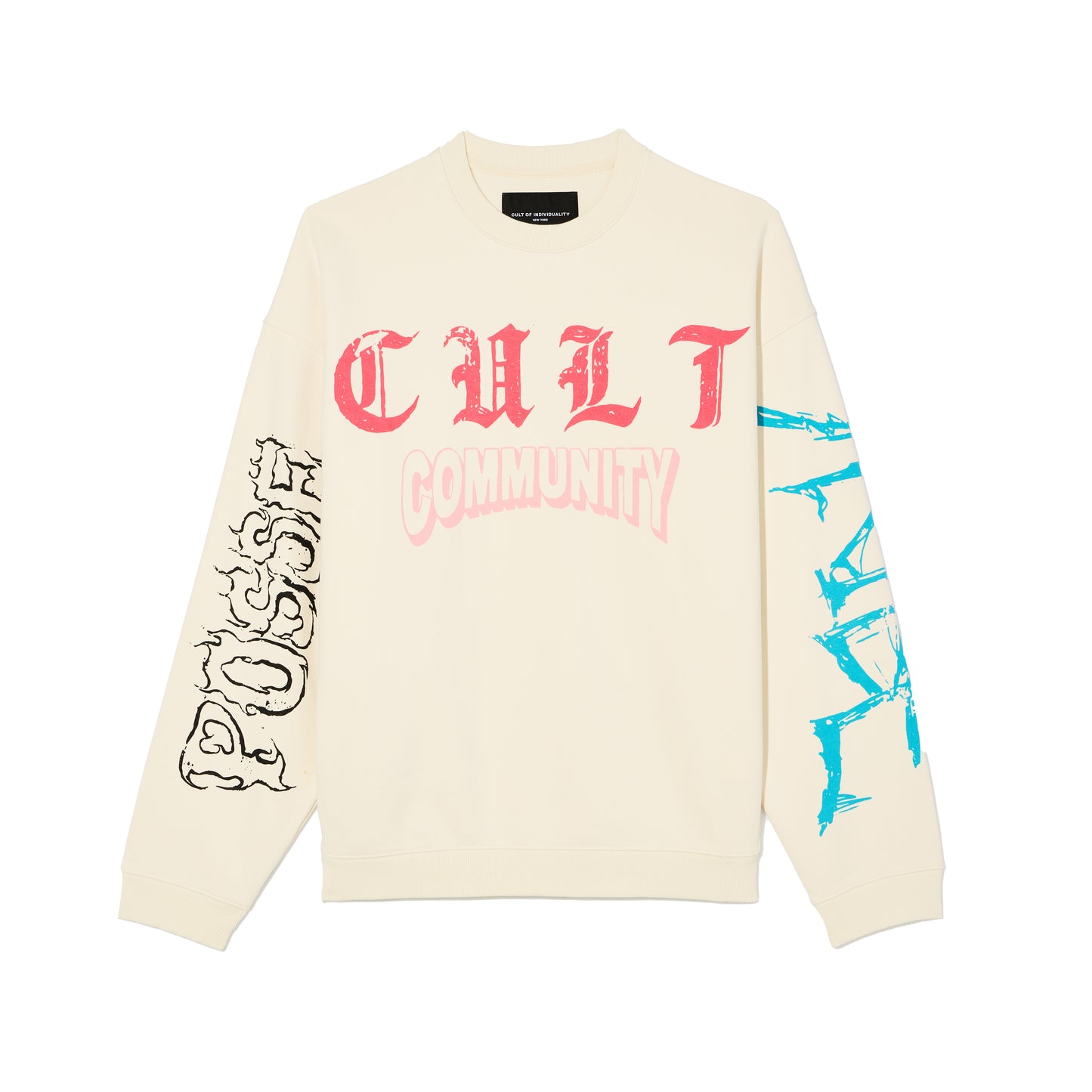 Cult's Novelty Fleece Crew Sweatshirt in Winter White
