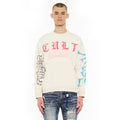Cult's Novelty Fleece Crew Sweatshirt in Winter White